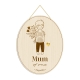 Médaille en bois personnalisée enfant, cadeau maman