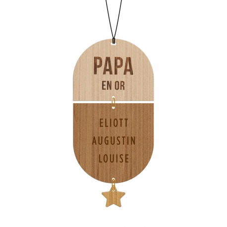 Cadeau f&ecirc;te des p&egrave;res original, bijou de voiture en bois
