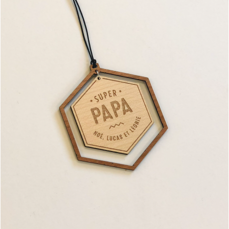 Bijou de voiture personnalis&eacute;, cadeau f&ecirc;te des papas