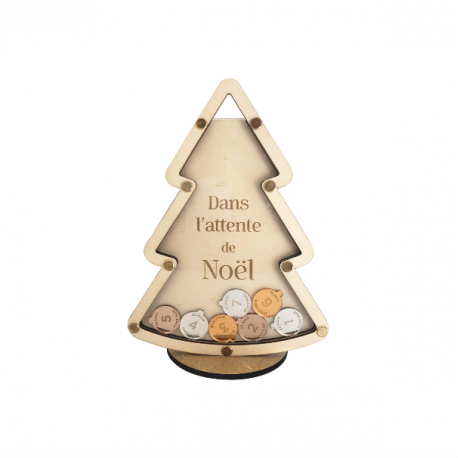 Calendrier de l'Avent en bois original Sapin enchanté