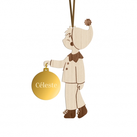 Boule de No&euml;l personnalis&eacute;e en forme de petit lutin