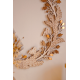 Couronne décorative végétale en bois avec oiseaux et plexiglas or