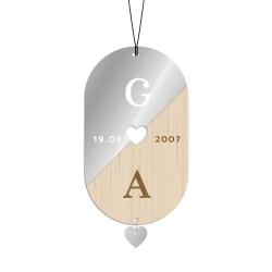 Bijou de voiture personnalisé initiales, cadeau Saint Valentin