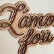 Décoration murale L'amour fou en bois, cadeau original