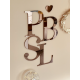 Décoration murale originale, initiales en plexiglas rose gold