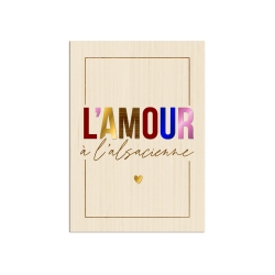 Décoration murale colorée, affiche en bois L'amour à l'alsacienne