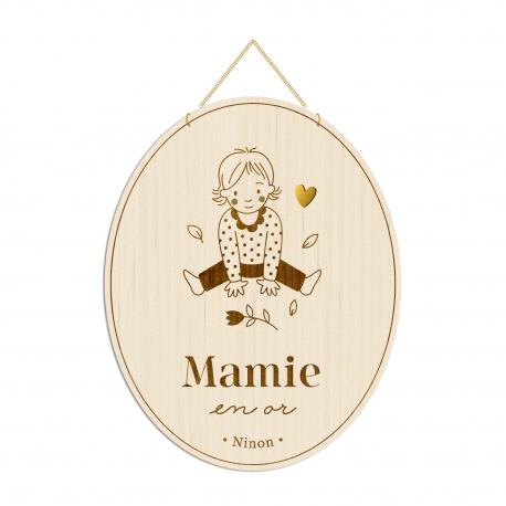 M&eacute;daille portraits petits enfants, cadeau personnalis&eacute; f&ecirc;te des mamies