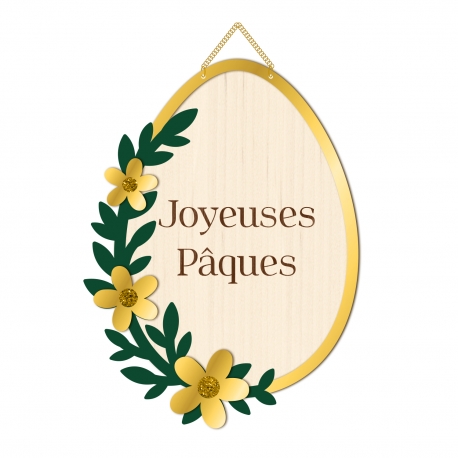 Oeuf de P&acirc;ques d&eacute;coratif design fleuri