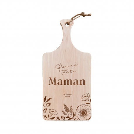 Planche à découper personnalisée modèle fleuri, fête des mères