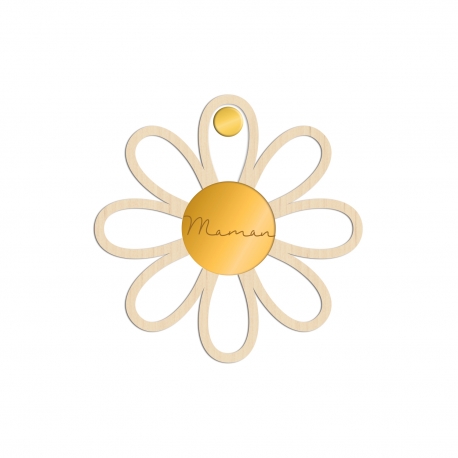 Miroir de poche marguerite personnalisé, cadeau fête des mères