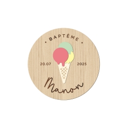 Magnet en bois rond glace