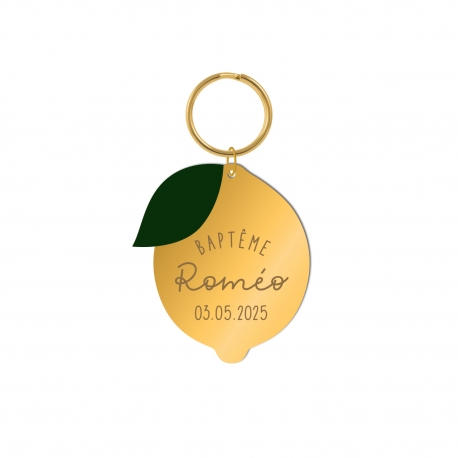 Porte-clé personnalisé baptême citron