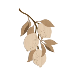 Décoration grappe de citrons en bois