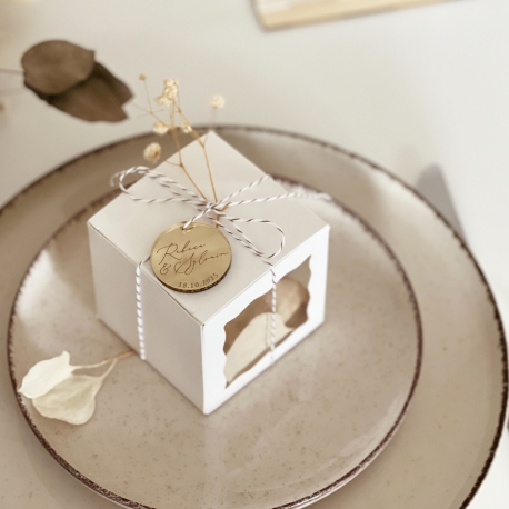 Cadeaux d'invités mariage, étiquettes personnalisées plexiglas