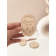 Aimant personnalisé en bois baptême fleuri, magnet baptême