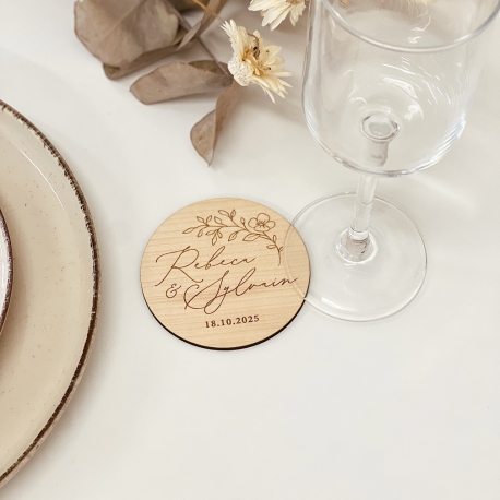 Dessous de verre personnalis&eacute;s mariage, cadeaux d'invit&eacute;s mariage