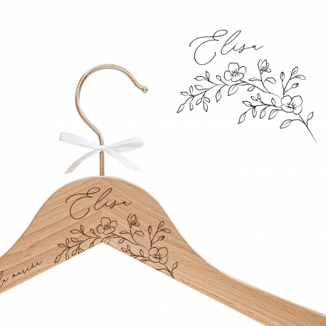 Cintre en bois personnalisé, cadeau témoin mariage