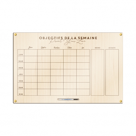 Planning hebdomadaire mural, planificateur entreprise