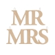 Découpe en bois pour chaise, pancarte Mr et Mrs