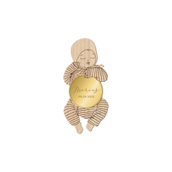 Magnet en bois mon poupon