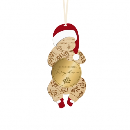Boule de Noël personnalisée poupon de Noël Marie Savart