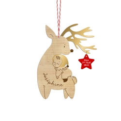 Boule de Noël mon doux renne bébé