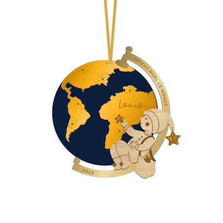 Suspension de No&euml;l personnalis&eacute;e r&ecirc;verie du monde