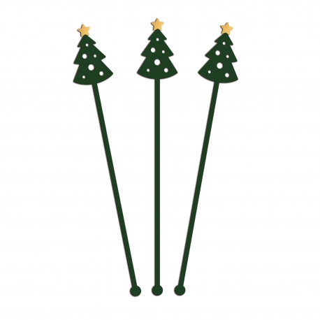 Touillette sapin de No&euml;l, d&eacute;coration table de No&euml;l