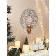Couronne de l'Avent en bois décorative, décoration murale Noël