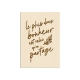 Affiche en bois originale bi-matières bonheur famille