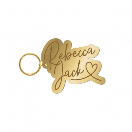 Porte-clé personnalisé prénoms calligraphie rétro