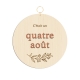 Médaille en bois date personnalisée, date rencontre couple