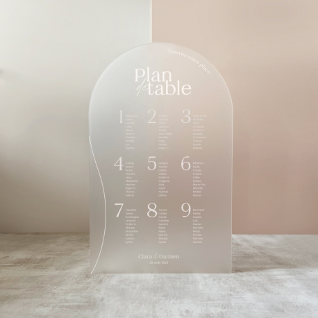 Plan de table XXL modèle chic et élégant en opale