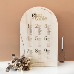 Plan de table en bois personnalisé mariage