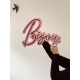 Décoration murale colorée enseigne Bisou format 50 cm