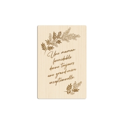 Carte de voeux en bois Grand-mère exceptionnelle