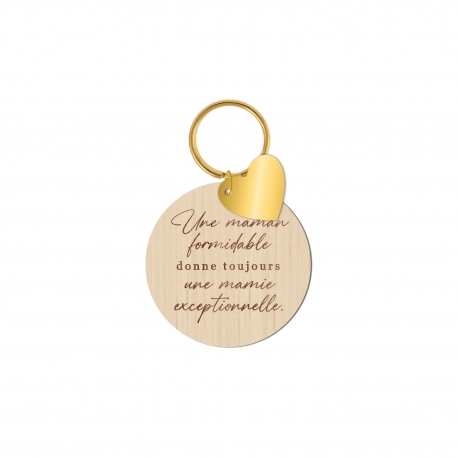 Porte-clé citation Mamie exceptionnelle, cadeau fête des grand-mères