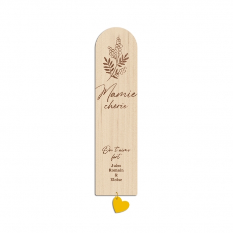 Marque-page en bois personnalisable, cadeau mamie