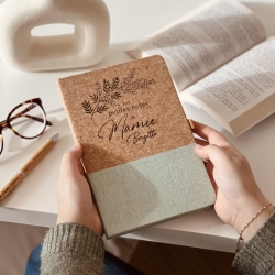 Cahier en liège et lin mimosa