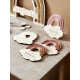 Faire-part baptême orignaux en bois, arc-en-ciel rose
