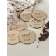 Lot de cartes en bois photo mois bébé