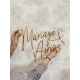 Enseigne mariage à personnaliser style néon, plexiglas or