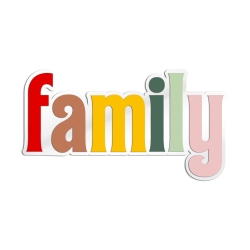Enseigne family multicolore