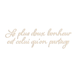 Enseigne murale en bois, citation sur-mesure 2 lignes