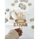 Cake topper anniversaire enfant personnalisable, cake topper pelleteuse