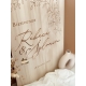 Panneau d'accueil mariage en bois thème fleuri blossom