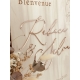 Panneau de bienvenue personnalisé en bois mariage fleuri