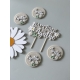 Baptême thème marguerite cake topper et magnets