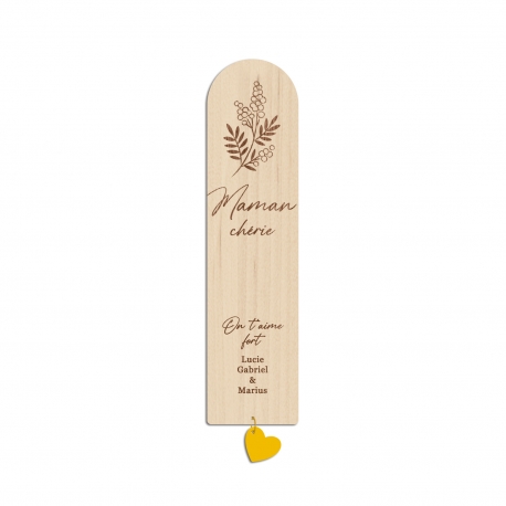 Marque-page en bois personnalisable, cadeau fête des mères