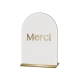 Panneau urne sur socle plexiglas opale et miroir champagne